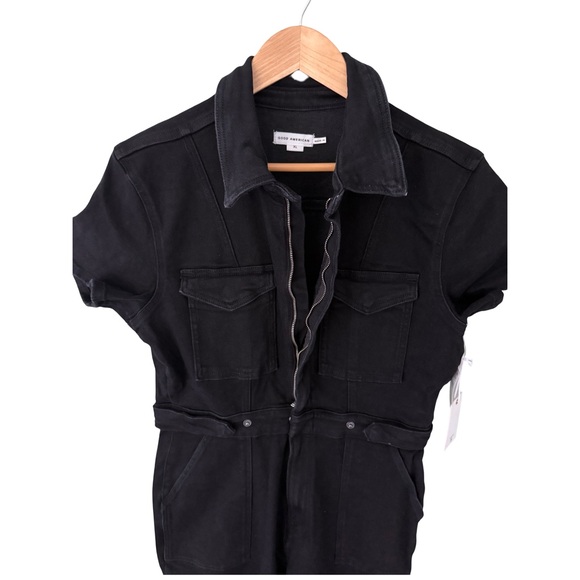 Good American Black Fit For Success Denim Jumpsuit NWT Size XL - Picture 8 of 13